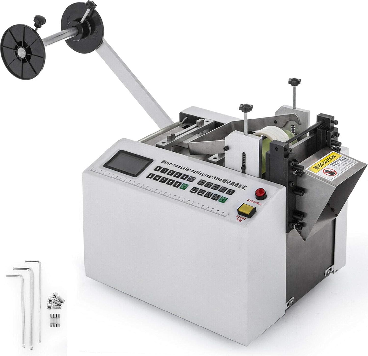 Mophorn Automatic Heat-Shrink Tube Cutting Machine 250W YS100 Tube Cable Pipe Cutter Precise Efficient Tube Cable Pipe Cutter Cutting Machine for