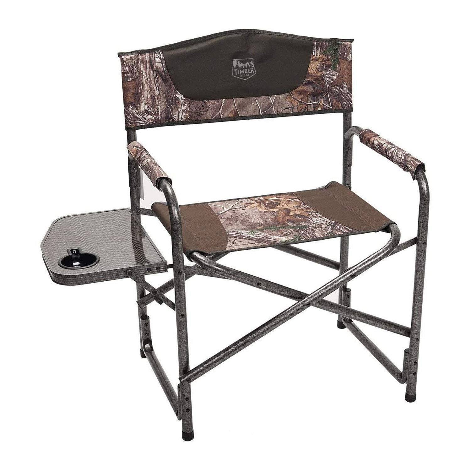 Timber Ridge Outdoor Portable Folding Camping Directors Chair & Side Table, Camo