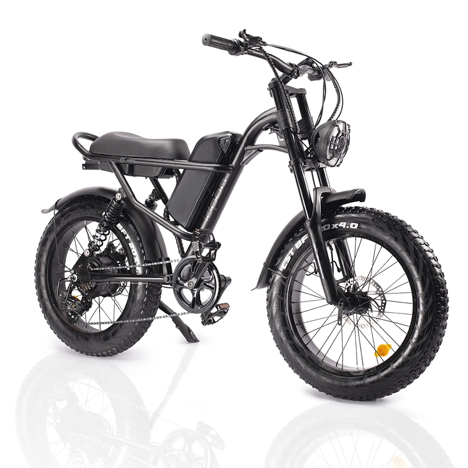 Ltmate Large Size Ebikes for Adults, 20" Fat Tire, 750W Ebike with LED Headlight and Smart Display, 28Mph, Shimano 7-Speed - Curated Treasures Market