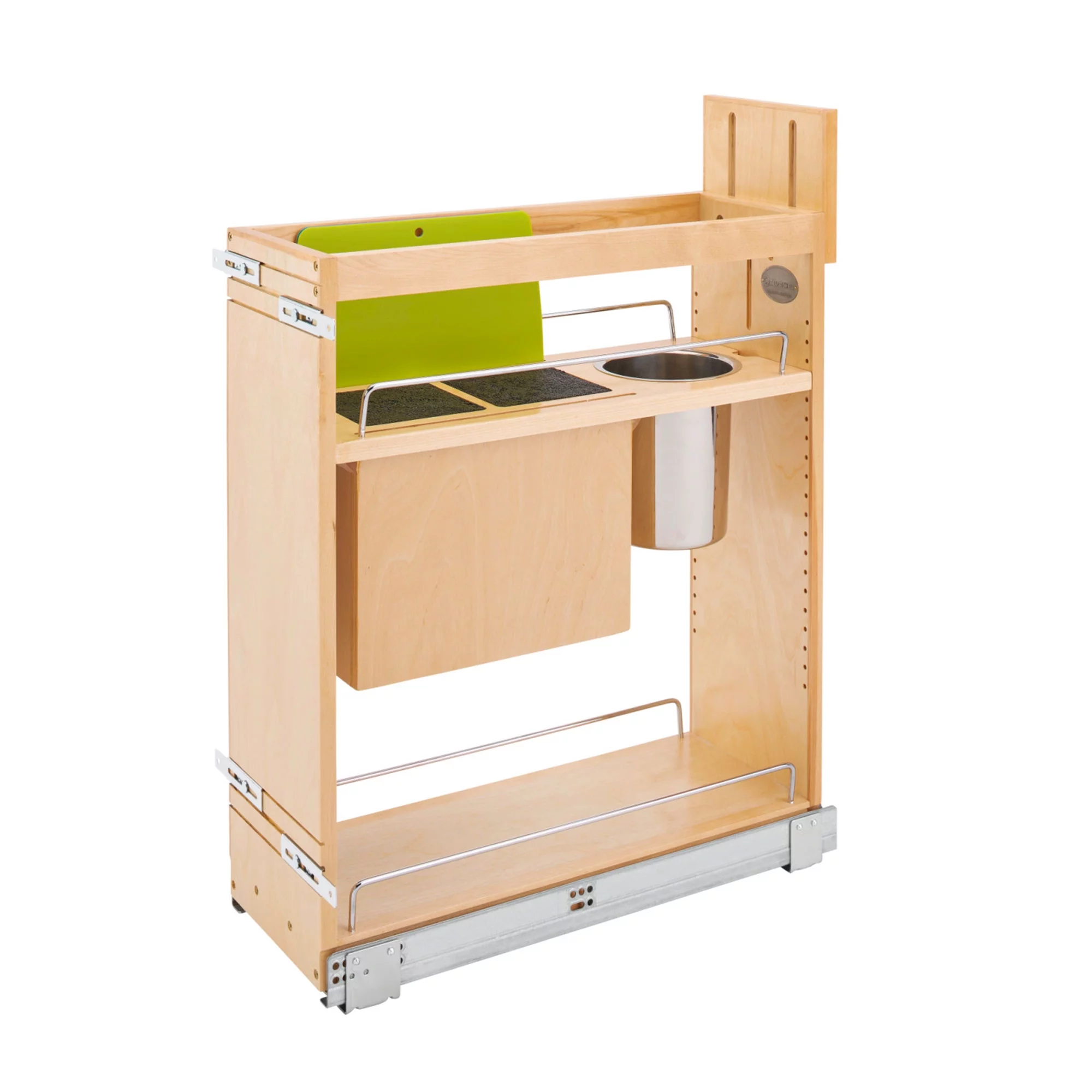 Rev-A-Shelf 8 Inch Pullout Cabinet Organizer with Universal Knife Block - Radiant Selections