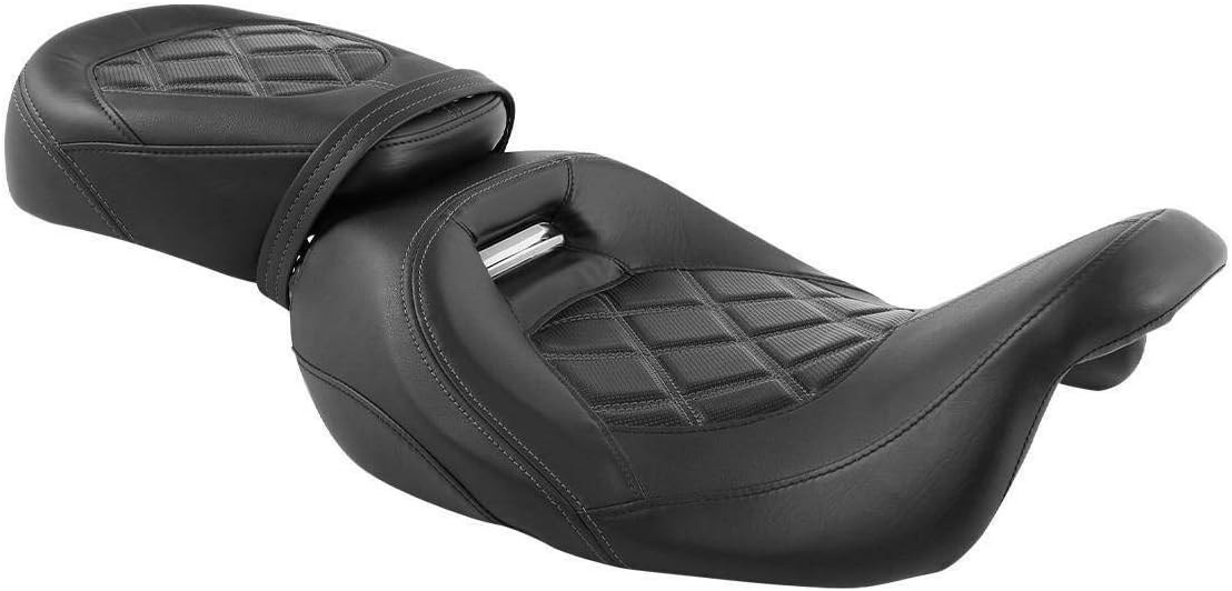 Low-Profile Rider and Passenger Seat Two Up Leather Seat Fit For Harley Road King Road Glide Street Glide FLHX Electra Glide Ultra Classic 2009-2022