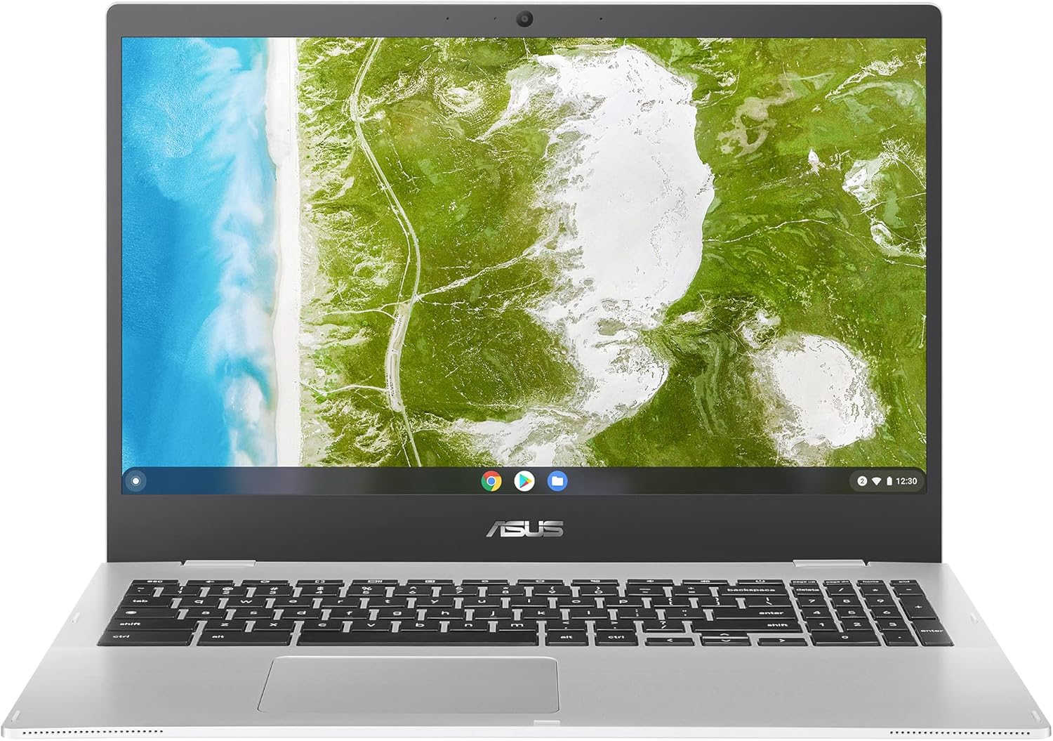 ASUS Chromebook CX1, 15.6" Full HD NanoEdge Display, Intel Celeron N4500 Processor, 64GB eMMC Storage, 4GB RAM, Chrome OS, Transparent Silver
