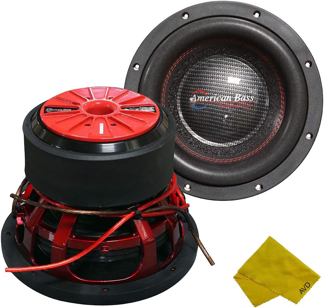 American Bass 10 Competition Car Subwoofer, 3000 Watt Maximum Power, Bass Surround Speaker, Car Audio Stereo Subwoofer - 10 inch