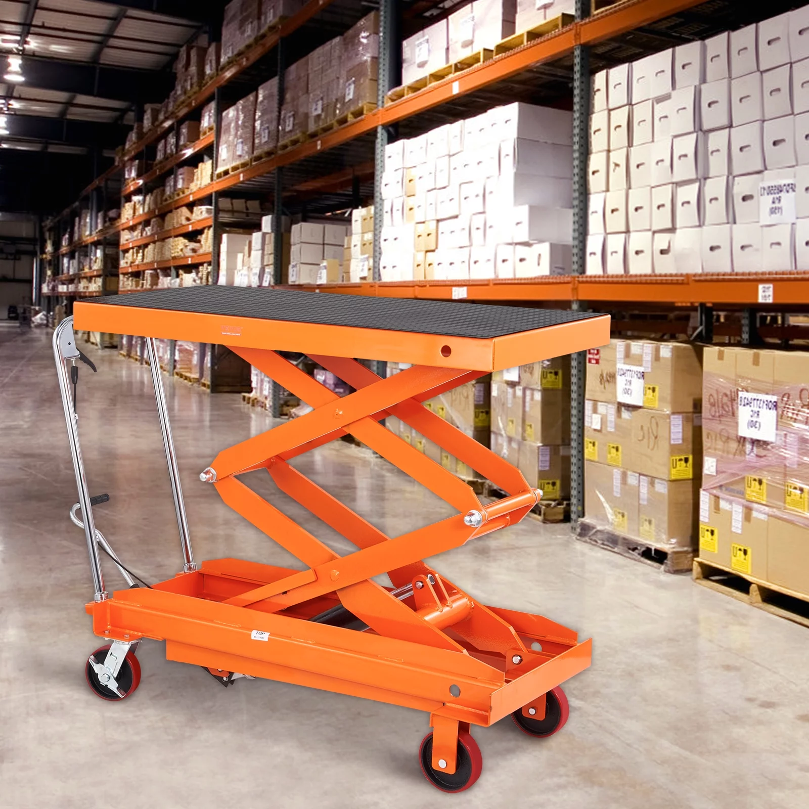 BENTISM Hydraulic Lift Table Cart 1760 lbs Manual Double Scissor Lift Table 59" - Curated Treasures Market