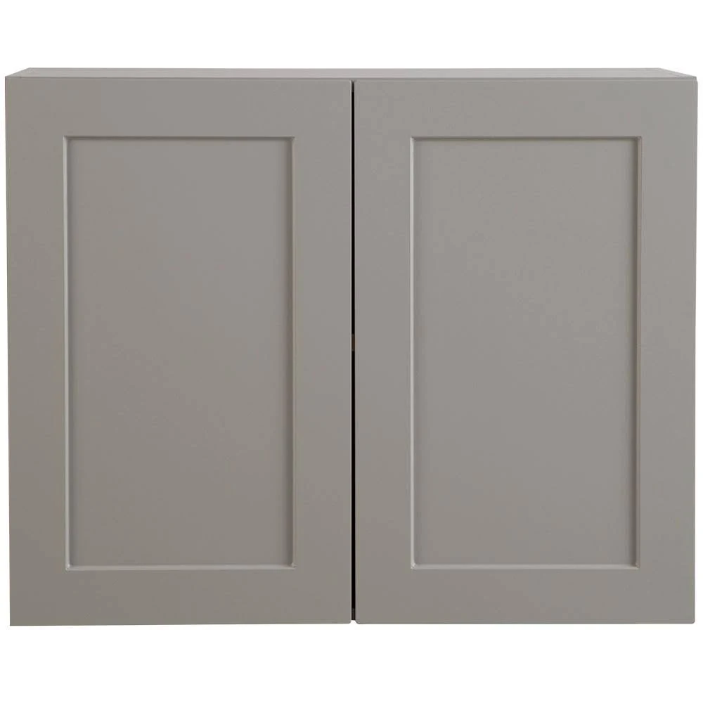 Hampton Bay Edson Shaker Assembled 30x24x15.5 in. Wall Cabinet in Gray