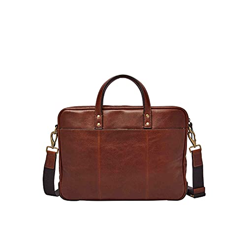 Fossil Men's Haskell or Asher Leather Messenger Briefcase Work Laptop Bag for Men