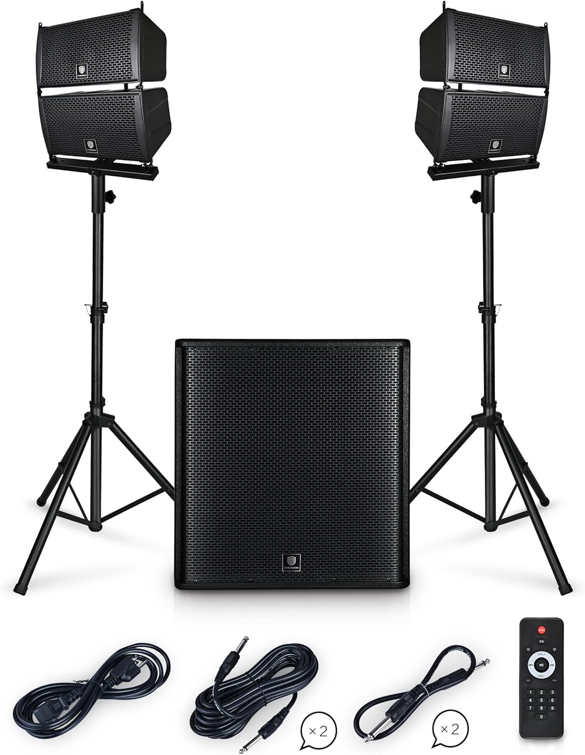 PRORECK Club 4000 18-inch 4000W P.M.P.O Stereo DJ/Powered PA Speaker System Combo Set Line Array Speaker and 18 inch Active Subwoofer with