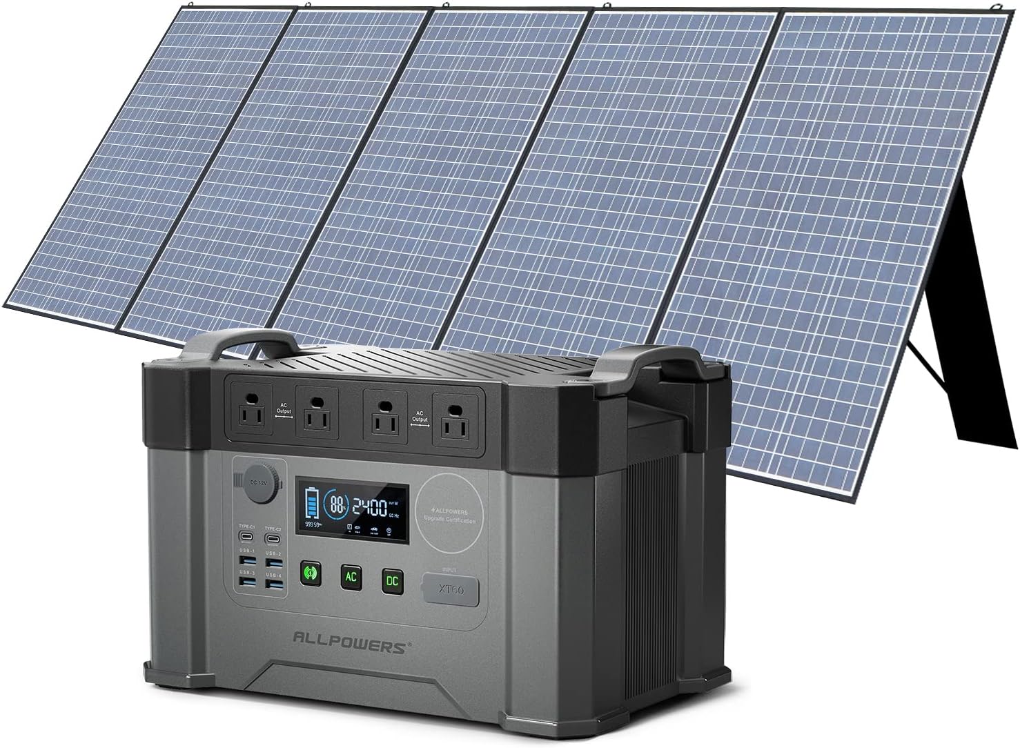 ALLPOWERS Solar Generator with Panels Included 2000W Portable Power Station with Portable Solar Panel 400W