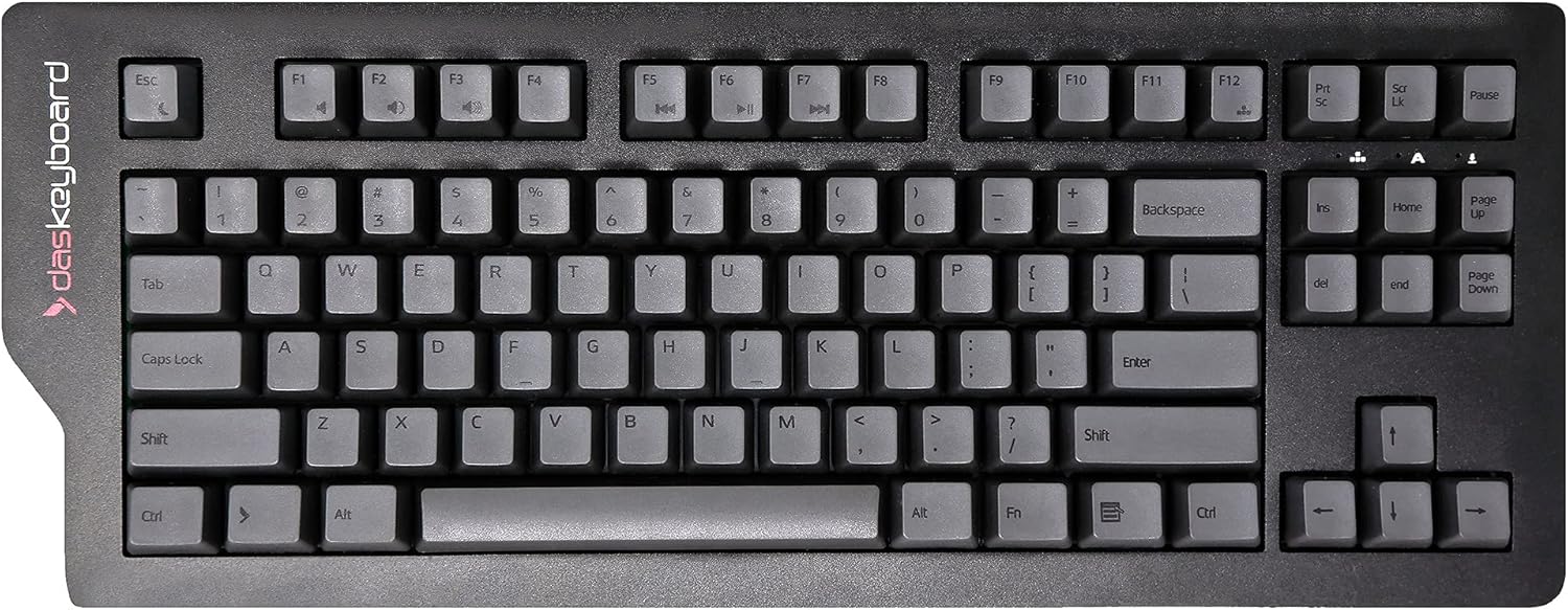Das Keyboard 4C TKL Wired Tenkeyless Mechanical Keyboard, Cherry MX Brown Mechanical Switches, Premium PBT Keycaps, 2-Port USB Hub (87 Keys