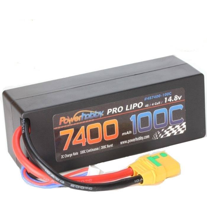 Power Hobby 4S7400100CXT90HCS 4S 14.8V 7400mAh 100C w/ XT90 Hard Case