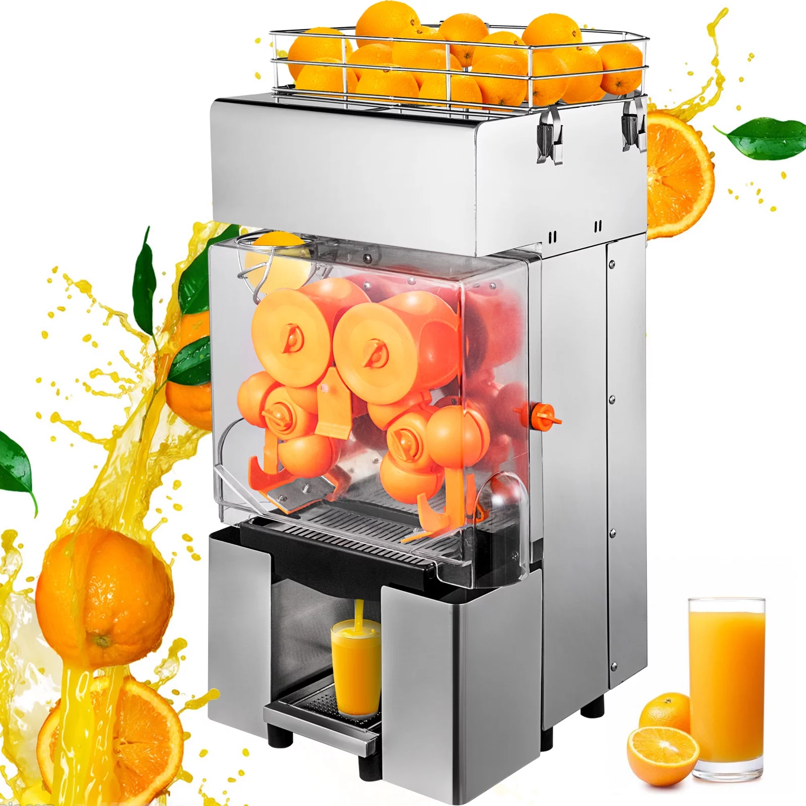 BENTISM 110V Commercial Orange Juicer Machine, Automatic Feeding 120W, 20-30 Oranges Per Minute