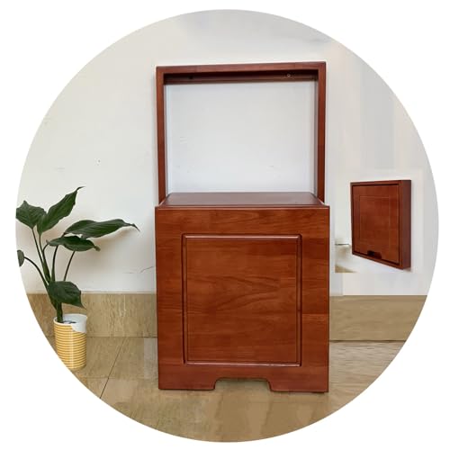 Wall Fold Up Chair Solid Wood Stool 6.8cm Thick Mini Wall Stool 40x40cm Entrance Shoe Changing Stool Porch Wardrobe Balcony Easy to Install (Color :