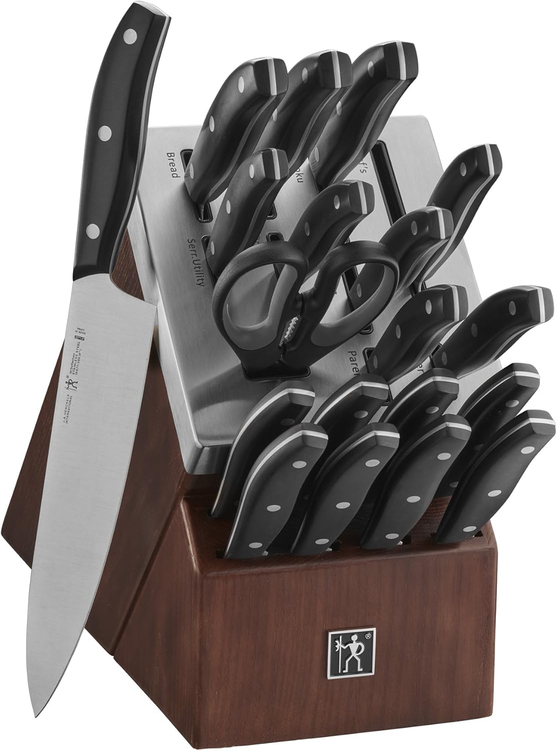 HENCKELS Definition 20-Piece Self-Sharpening Knife Block Set for Paring, Boning, Santoku, Chefs, Carving, Kitchen Shears