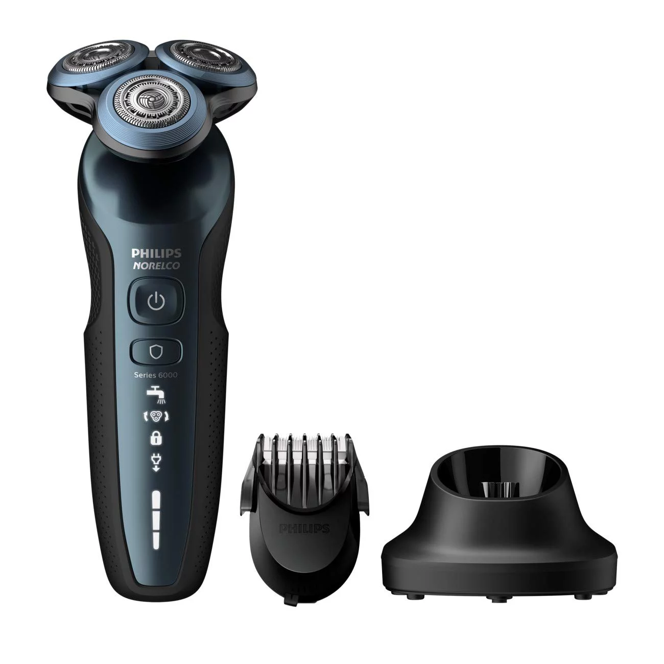 Norelco Series 6000 CORDLESS Mens Shaver with MultiFlex Heads and All NEW Skin Guard Mode and Click-on Precision Beard Styler Trimmer and Charging