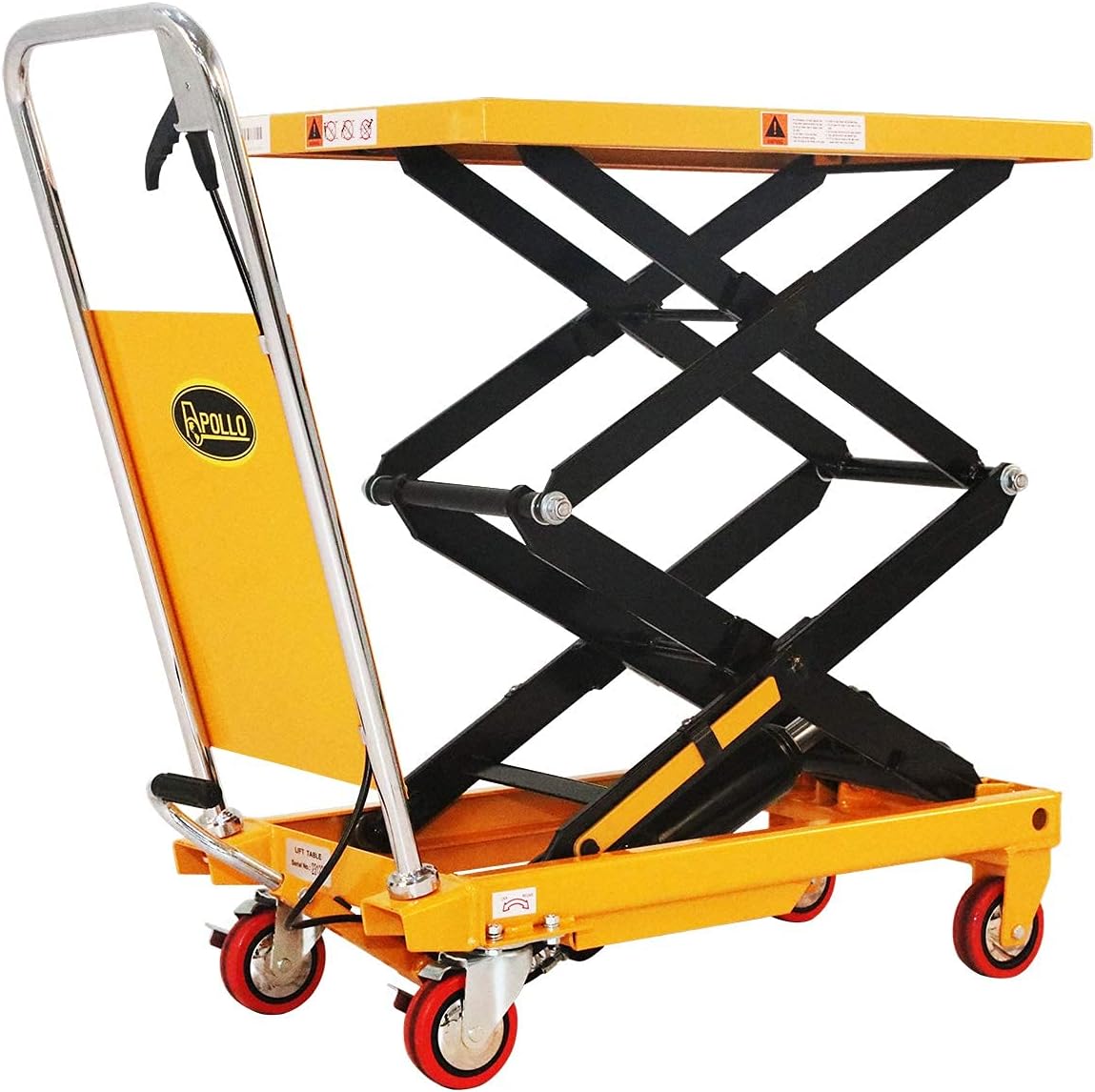 APOLLOLIFT Double Scissor Hydraulic Lift Table/Cart 770lbs Capacity 51.2" Lifting Height
