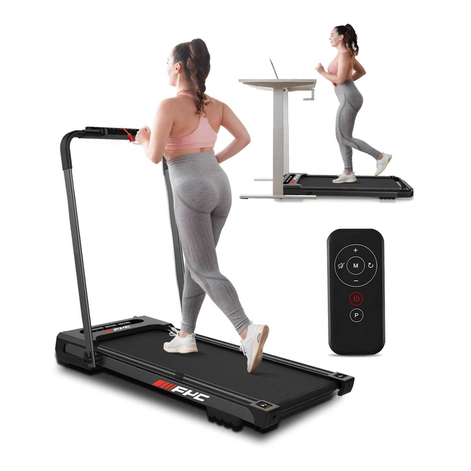FYC 3.5HP Under Desk Treadmill 300LBS Weight Capacity, 2-in-1 Foldable Design, Remote Control &amp; LED Display - Sports Supplies Online Store
