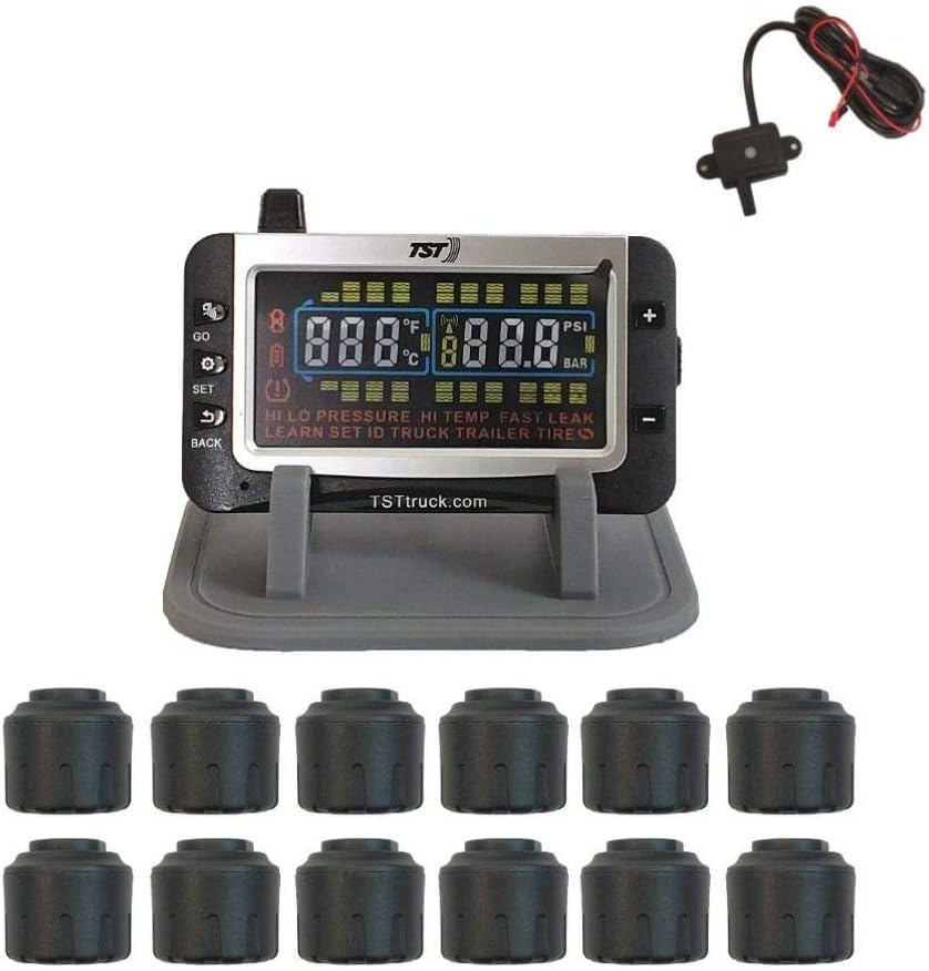 Truck Systems Technology TST 507 Tire Pressure Monitor w/ 12 Cap Sensors with Color Display