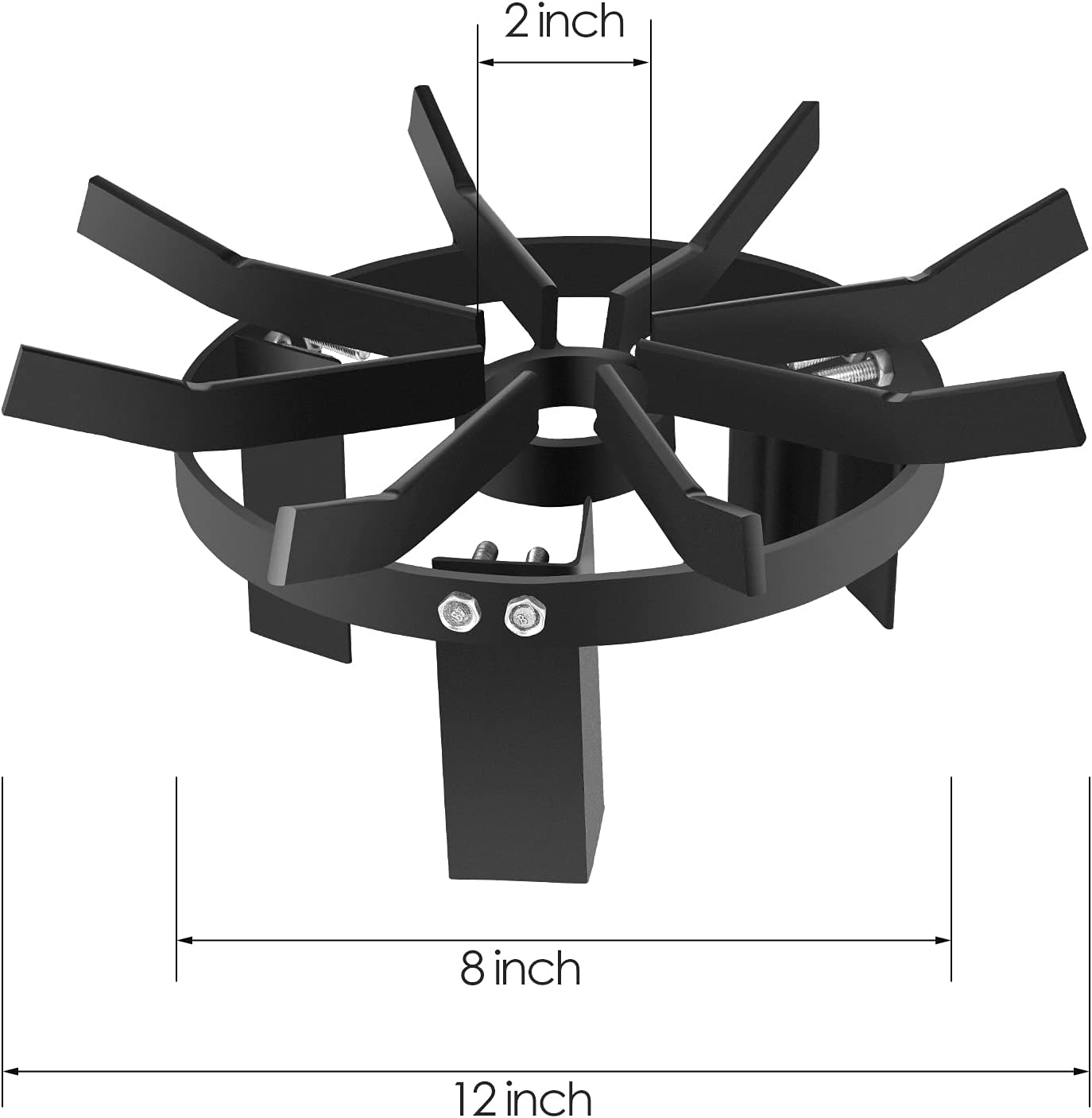 AUREVOIR Wheel Firewood Grate 12-Inch Diameter Fire Pit Log Grate,Steel 3/4-Inch Thick Spokes Fire Grate Wheels for Outdoor Campfire