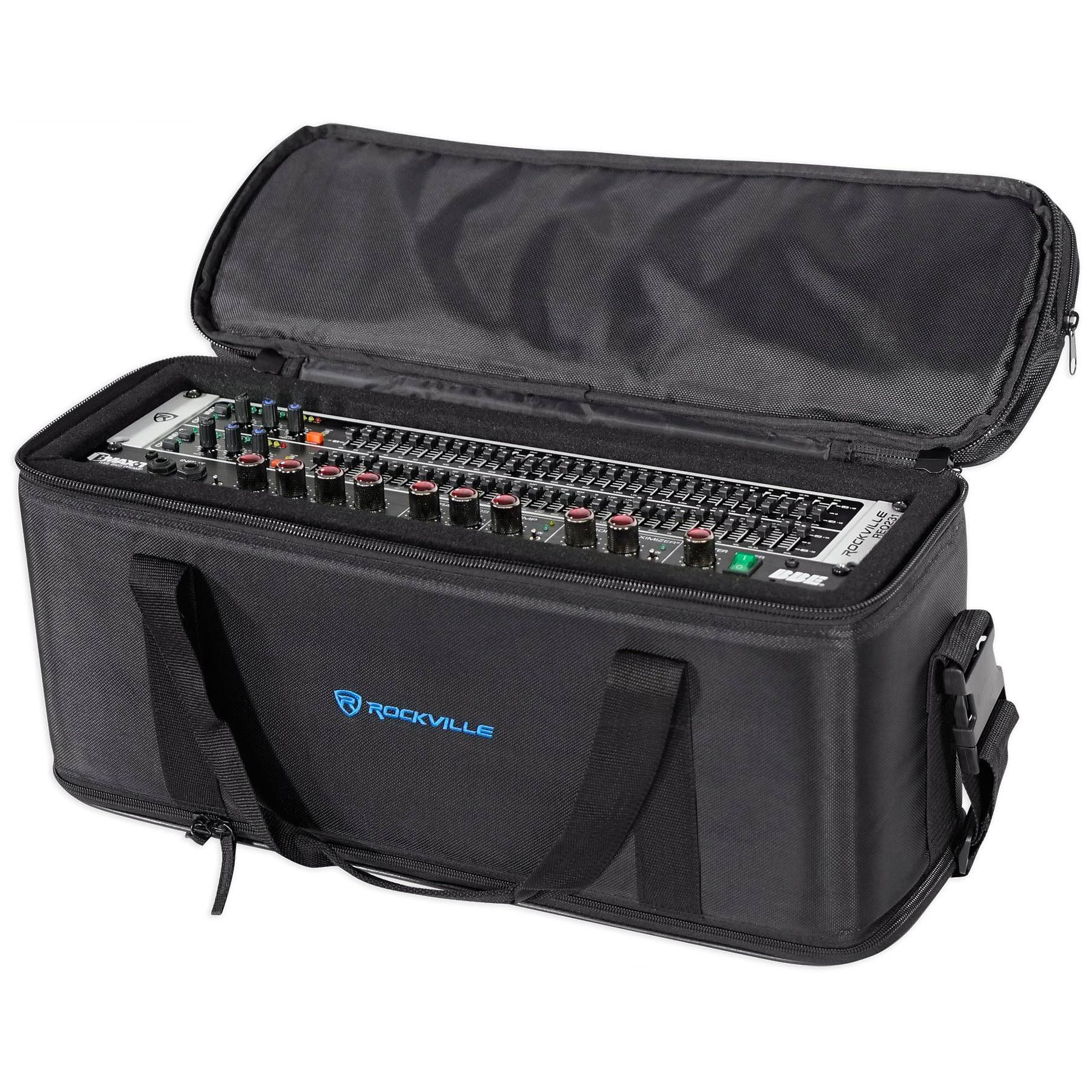 Rockville RRB30 3U Rack Bag Double-Sided Case with 12 Depth + Shoulder Strap