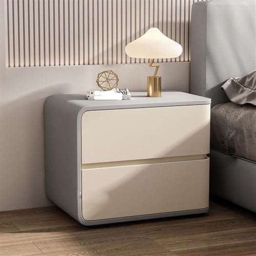 Minimalist Bedside Table Bedside Furniture, Nightstand with Microfibre Leather Wrap