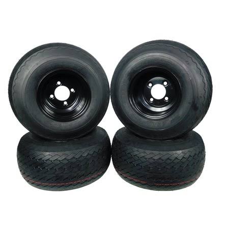Massfx Wheel and Tire Combo 18x8.5-8 Golf Cart Tire with Black 4/4 Rim 4 Pack
