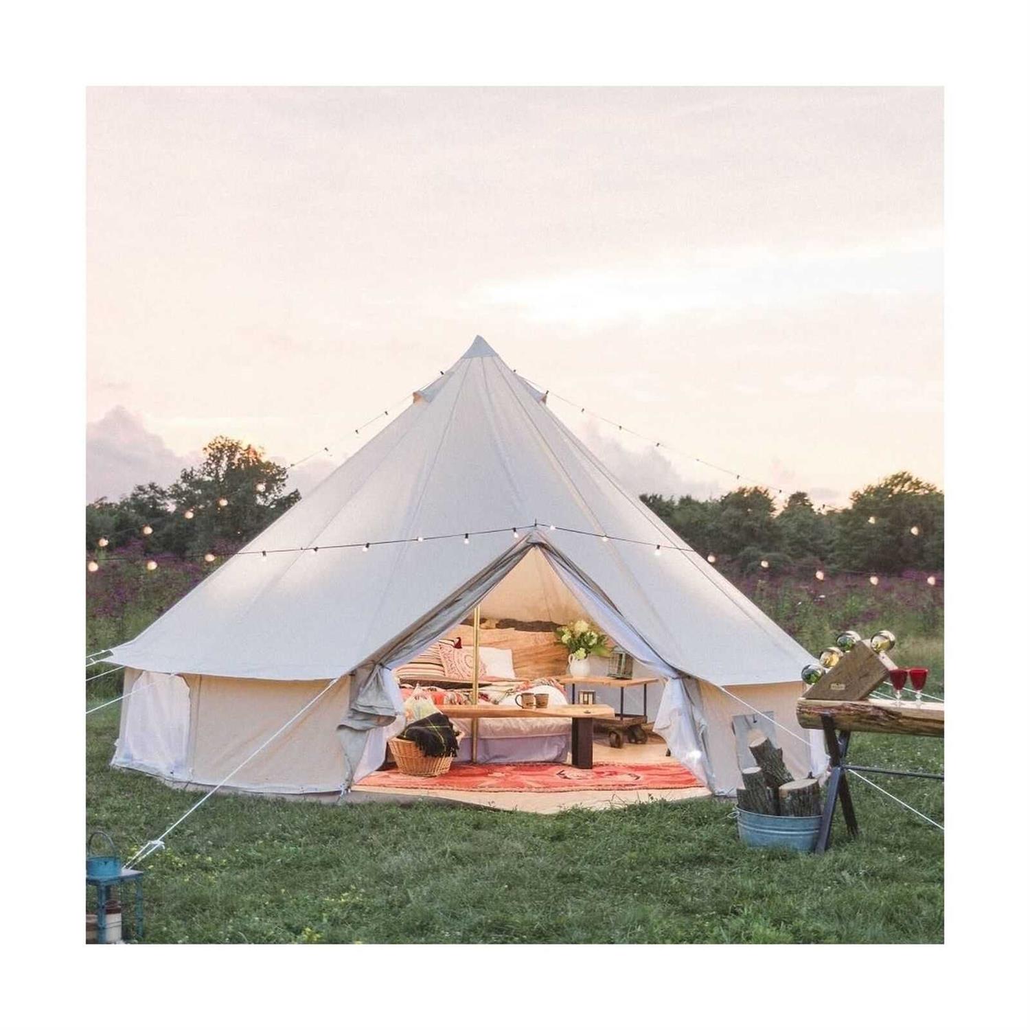 Dream House Outdoor Waterproof Cotton Canvas Family Camping Bell Tent - Sports Supplies Online Store