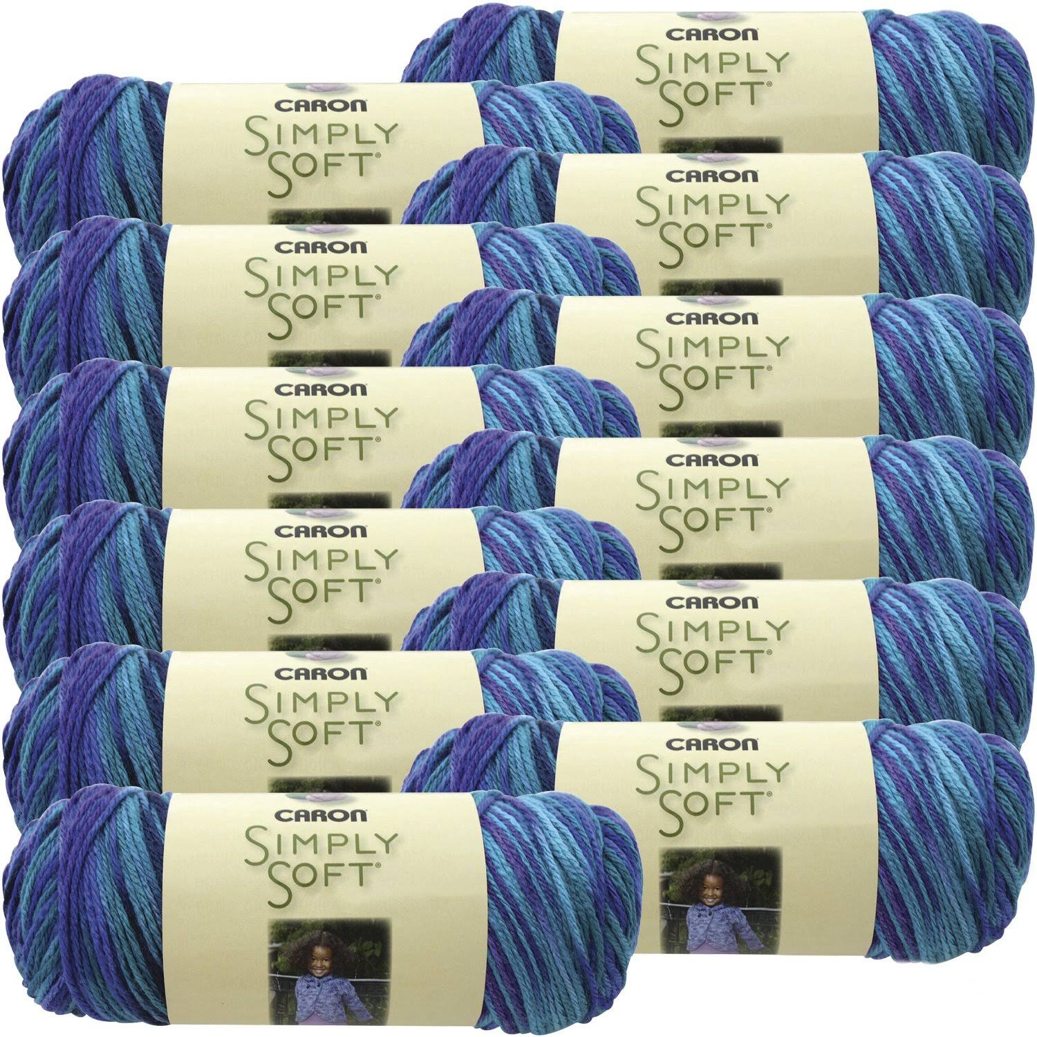 Caron 98064 Simply Soft Paints Yarn-Oceana, Multipack of 12, Pack