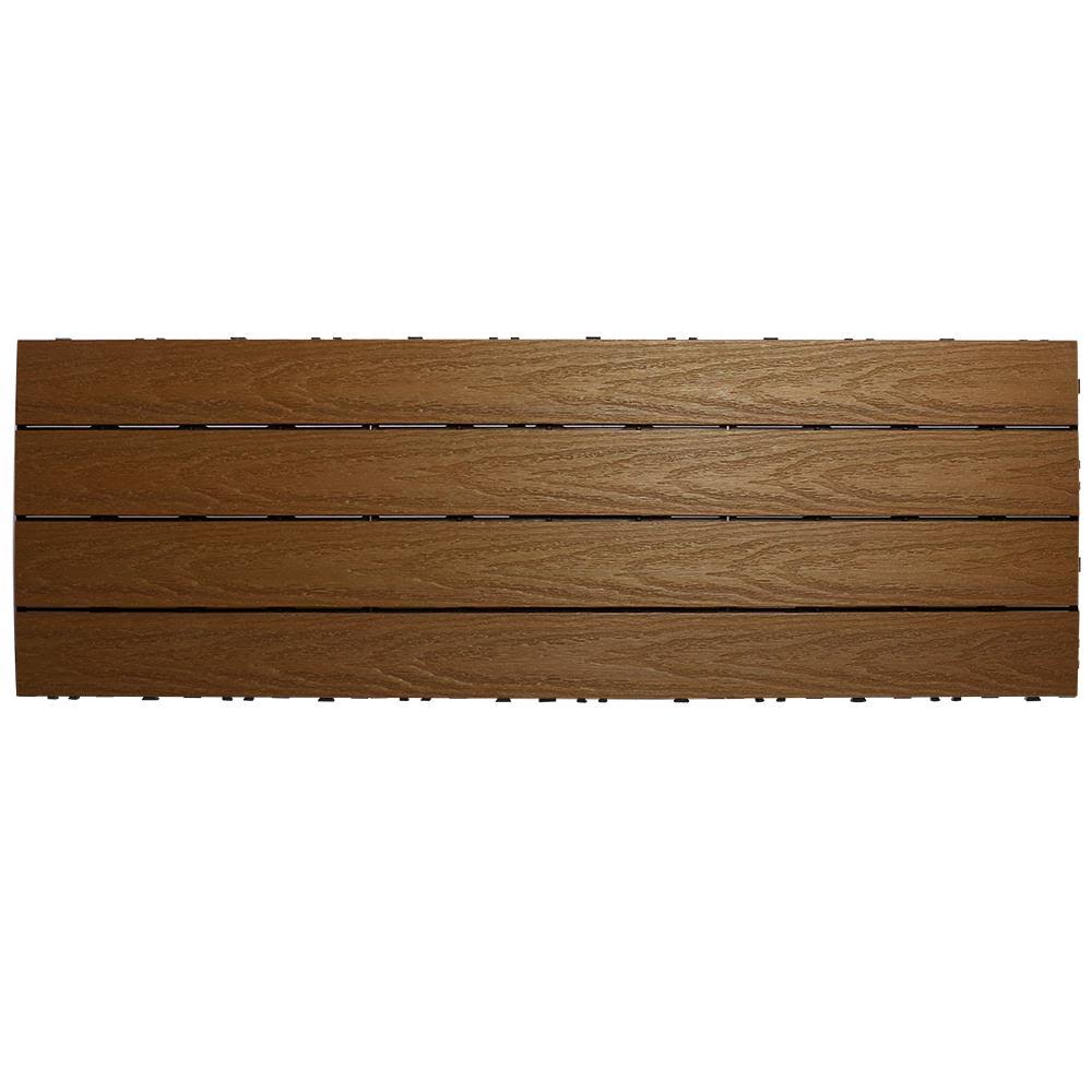 NewTechWood Ultrashield Naturale 1 ft. x 3 ft. Quick Deck Outdoor Composite Deck Tile in Peruvian Teak (15 Sq. ft. per Box)