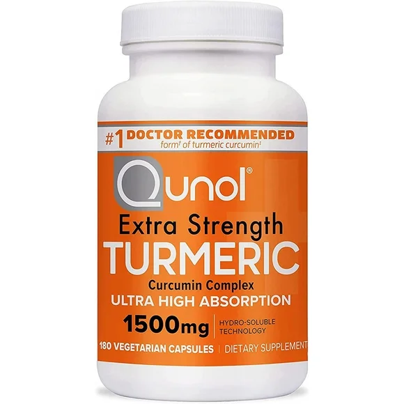 Qunol Turmeric Curcumin Supplement, Turmeric 1500mg With Ultra High Absorption, Joint Support Supplement, Extra Strength Turmeric Capsules