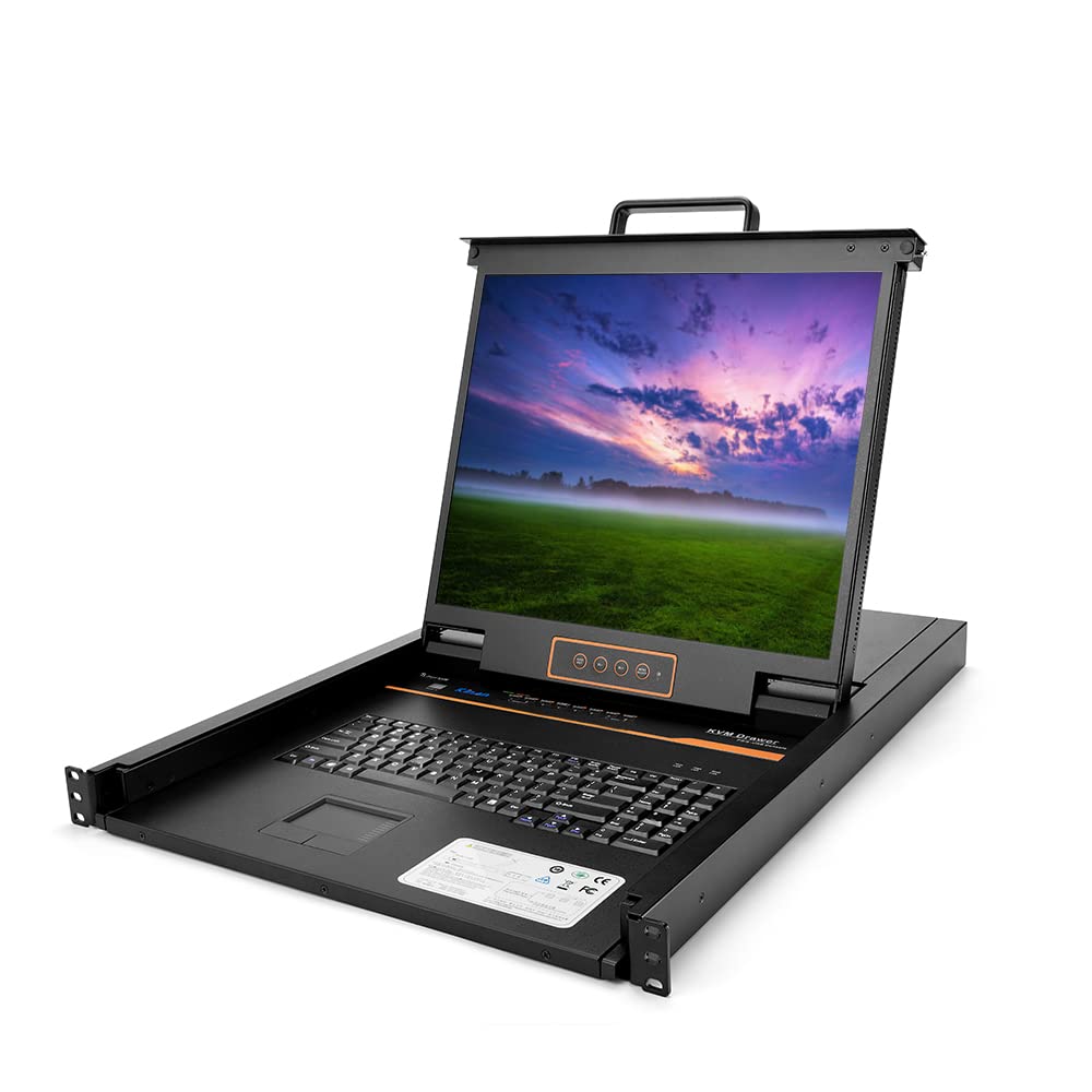 8 Port Rackmount KVM Console with 19 LCD Monitor,VGA KVM Console w/Cables,1U,1280��1024@60Hz