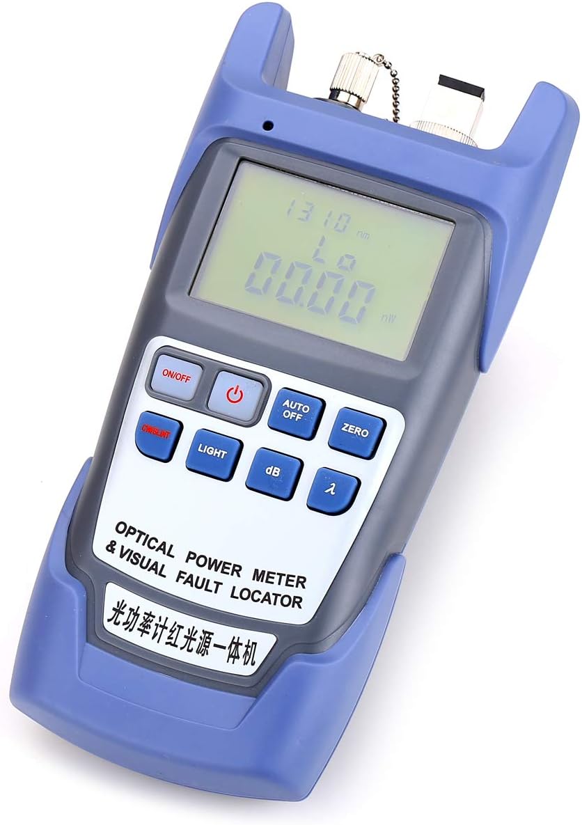 Portable ALL-IN-ONE Fiber Optical Power Meter -70 +10 with SC and FC Connector and 10KM Visual Fault Locator Fiber Optic Cable Tester