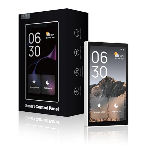 MOES Smart Home Touchscreen Control(1-Switch Panel), In-wall Smart Panel with Alexa Built-in, Compatible with Smart Life devices
