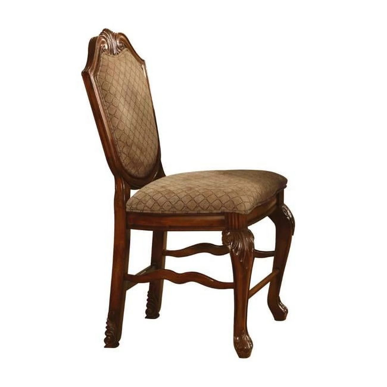 21 x 26 x 47 in. Chateau De Ville Counter Height Chair, Fabric & Cherry - Set of 2