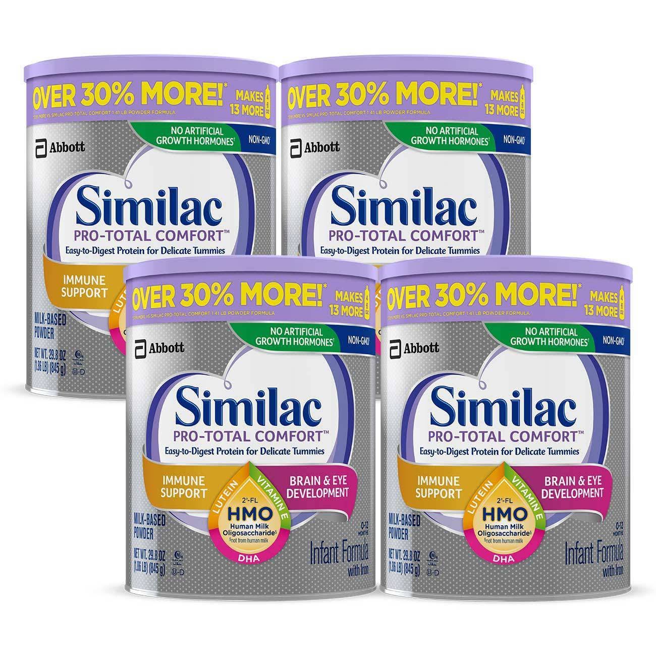 Similac 4pk Pro-Total Comfort Infant Formula with Iron Milk-Based Powder - 119.2oz