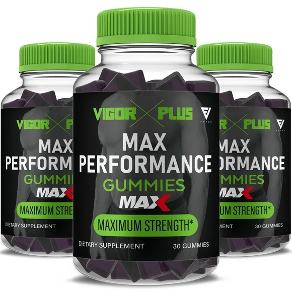 (3 Pack) Vigor Plus Max Gummies VigorPlus Max Performance (3 Month Supply) - Kansas Nuitrition - HNZSDS