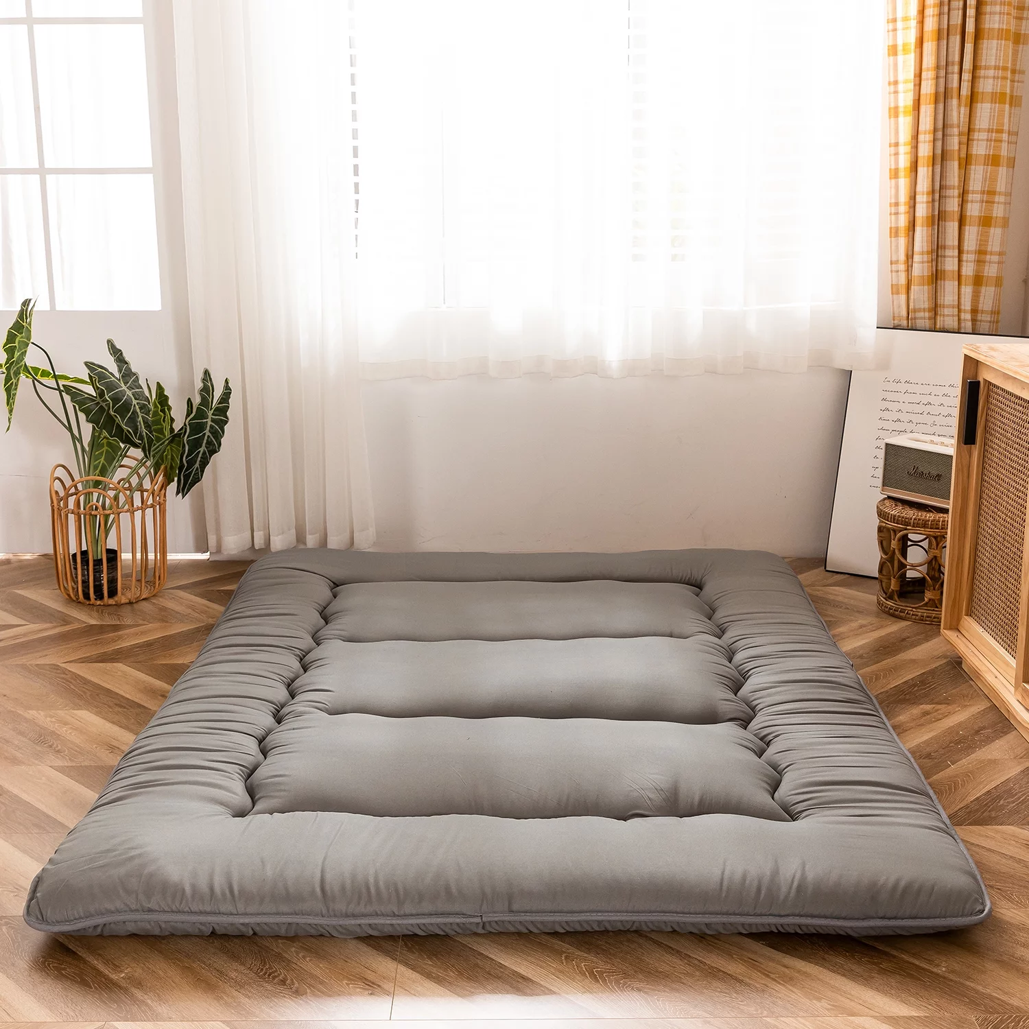 Japanese Floor Mattress Futon Mattress, Memory Foam Futon Roll Up Guest Mattress Twin Size
