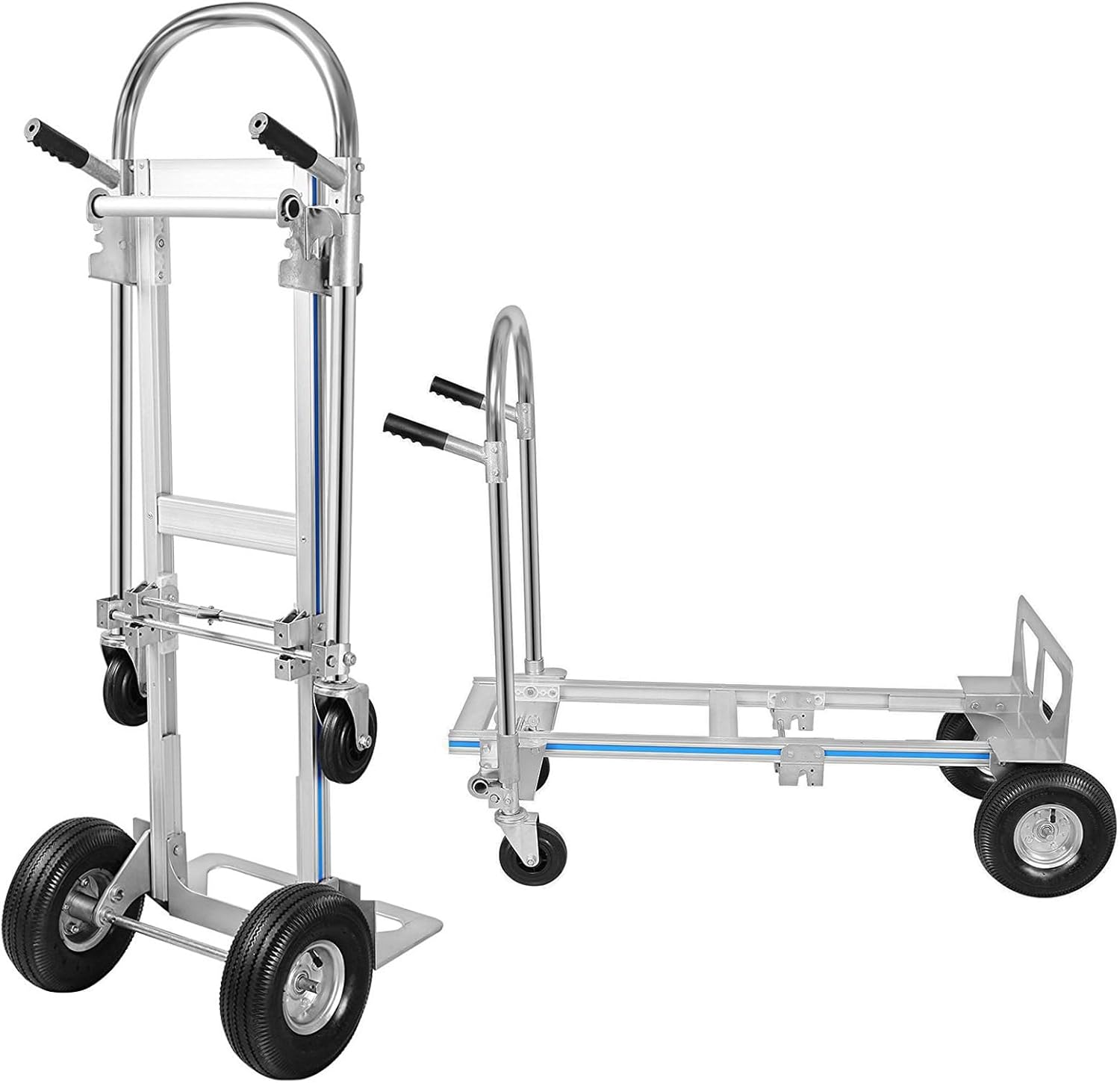 Aluminum Hand Truck, Heavy Duty Convertible Hand Truck Dolly 2 in 1 Design