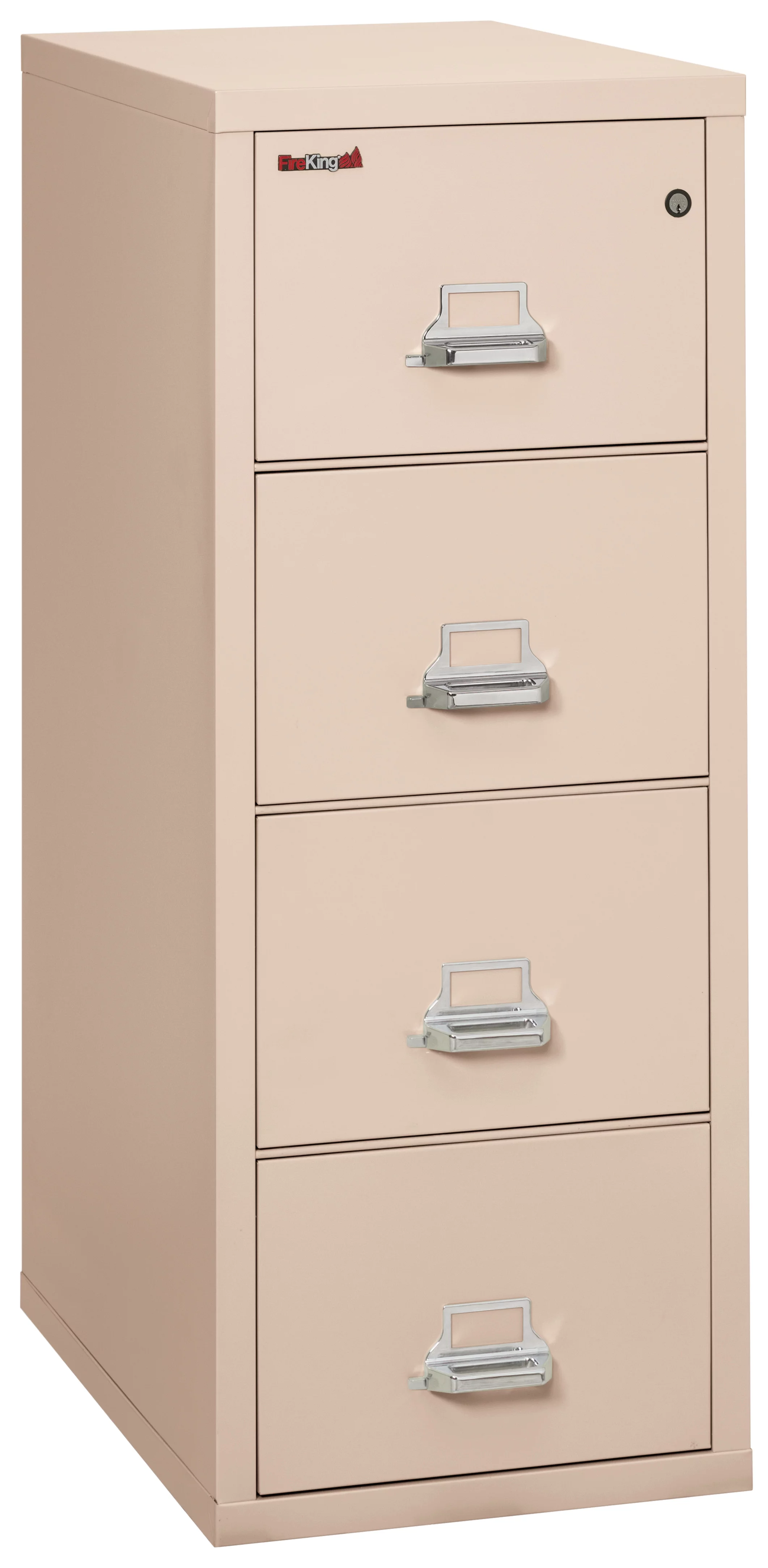 FireKing 4-Drawer, Vertical Fireproof File Cabinet, 31" Depth Letter Size, 1-Hour Fire Resistant, Impact Rated Cabinet, High-Security Keylock