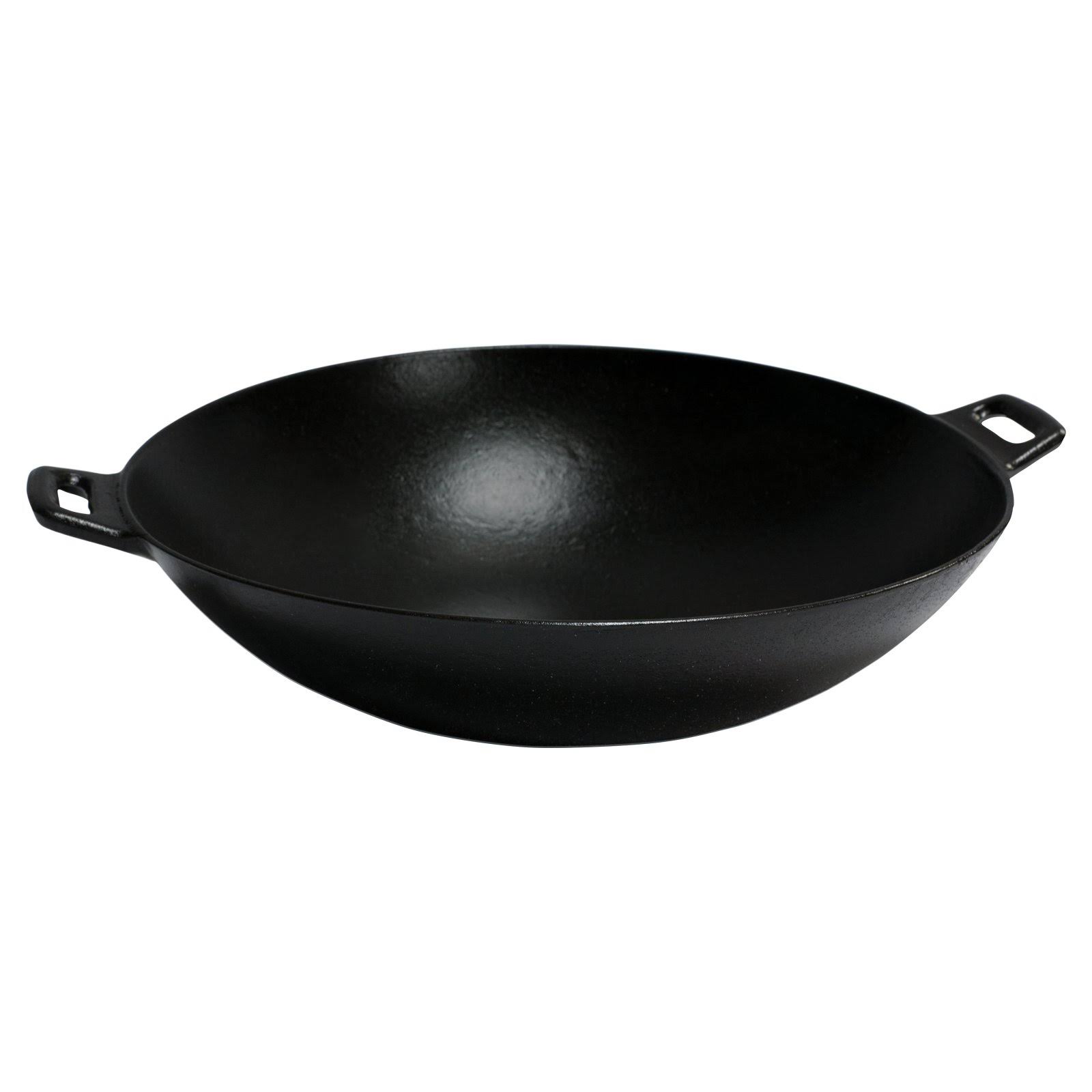Kamado Joe Cast Iron Wok with Handles, Black, 14x22