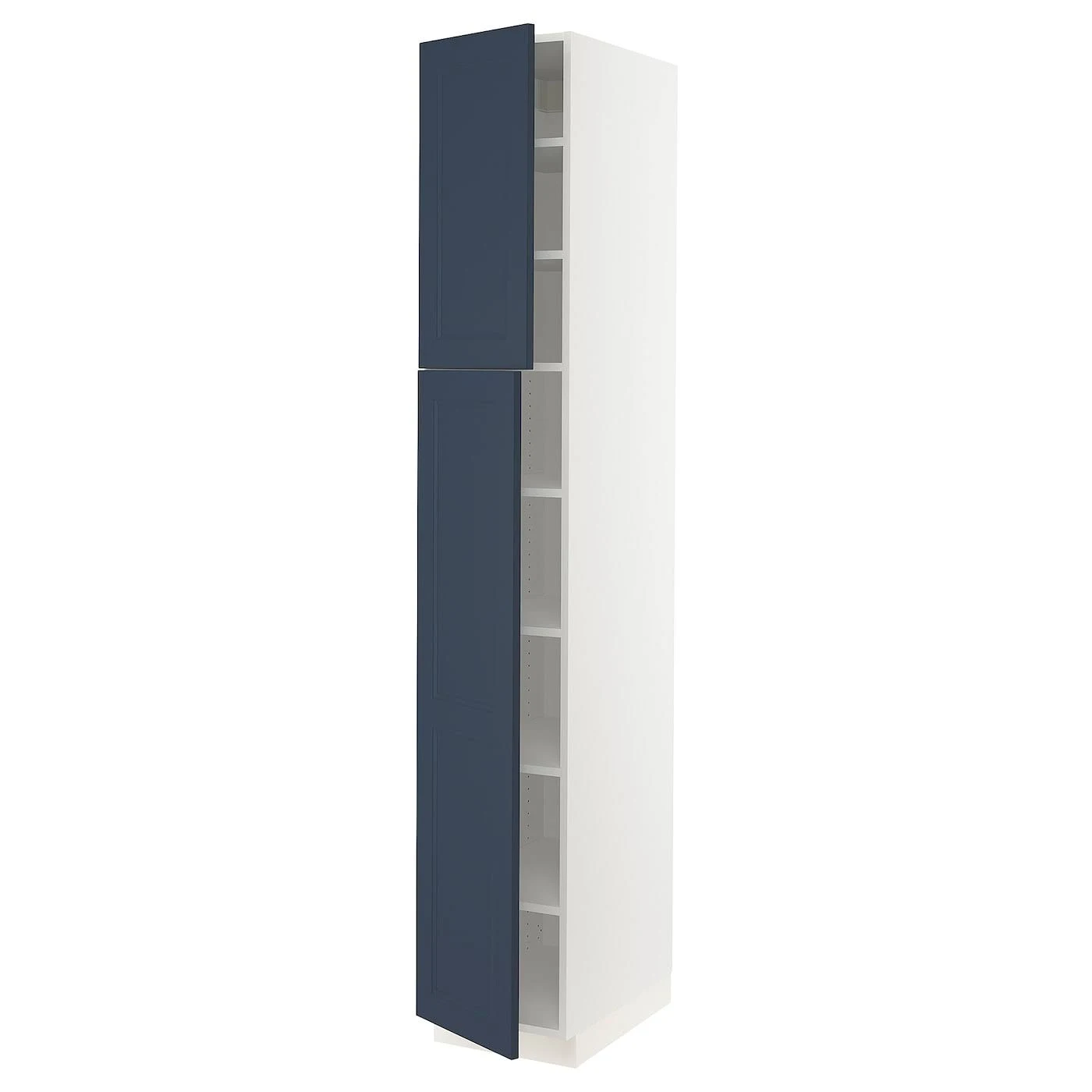 IKEA - SEKTION High Cabinet with shelves/2 Doors, White Axstad/matte Blue, 15x24x90 49402307
