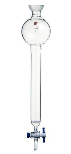 Kemtech America SYNTHWARE Chromatography Columns with Spherical Joint, Reservoir, Fritted Disc, and PTFE Stopcock, C384630C, ( 6