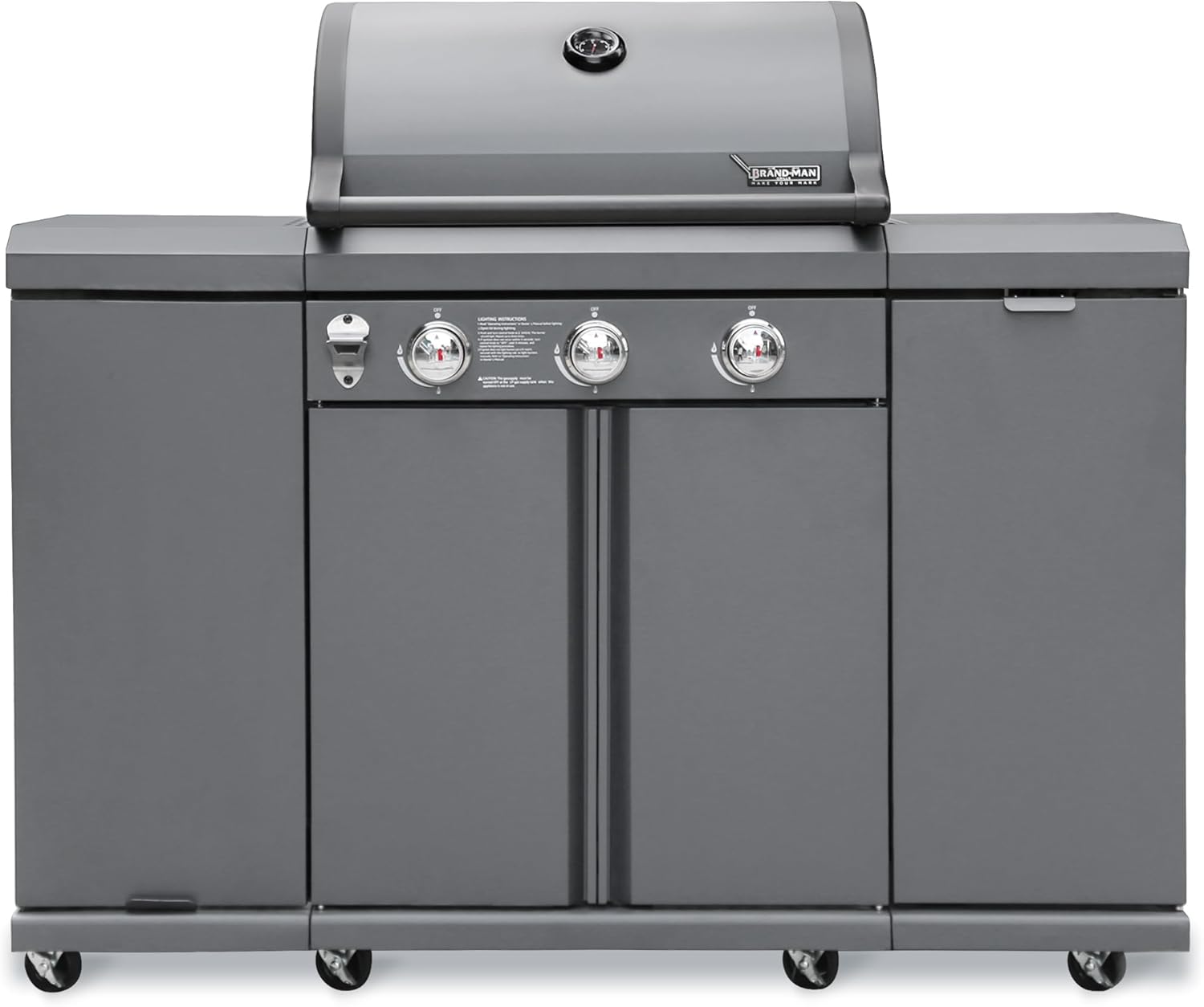 Brand-Man 3-Burner Propane Gas BBQ Grill
