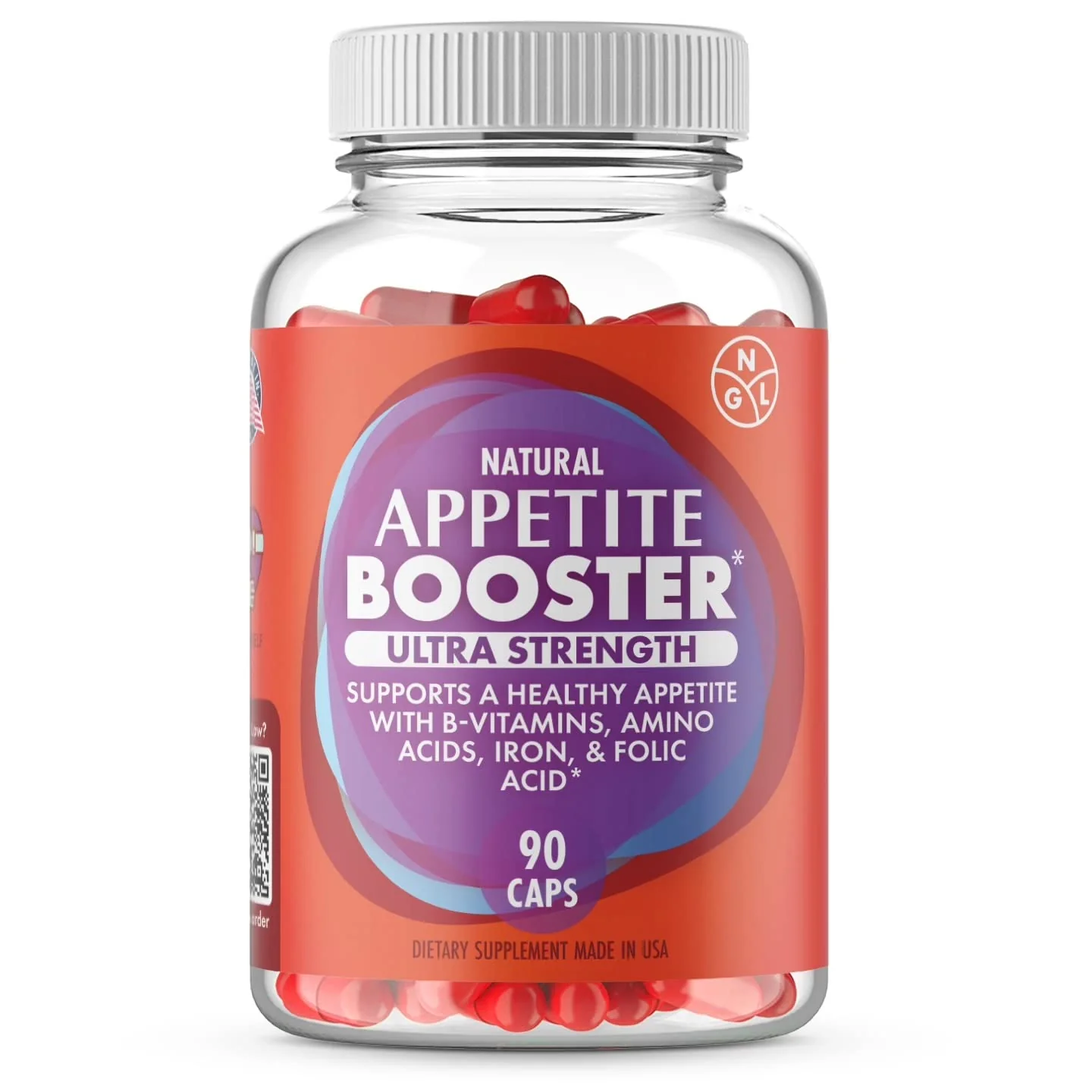 NGL Appetite Booster Pills Extra Strength for Adults Fortified with Lysine, Folic Acid, Iron, Thiamine, B Complex - Kansas Nuitrition - HNZSDS