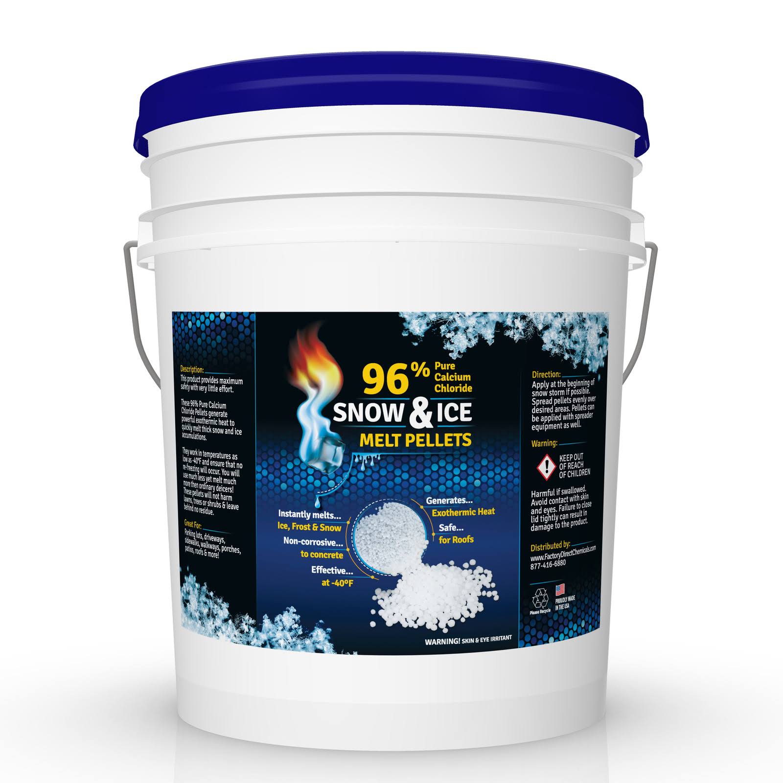 Eco Clean Calcium Chloride Snow u0026 Ice Melt Pellets, 35 lb