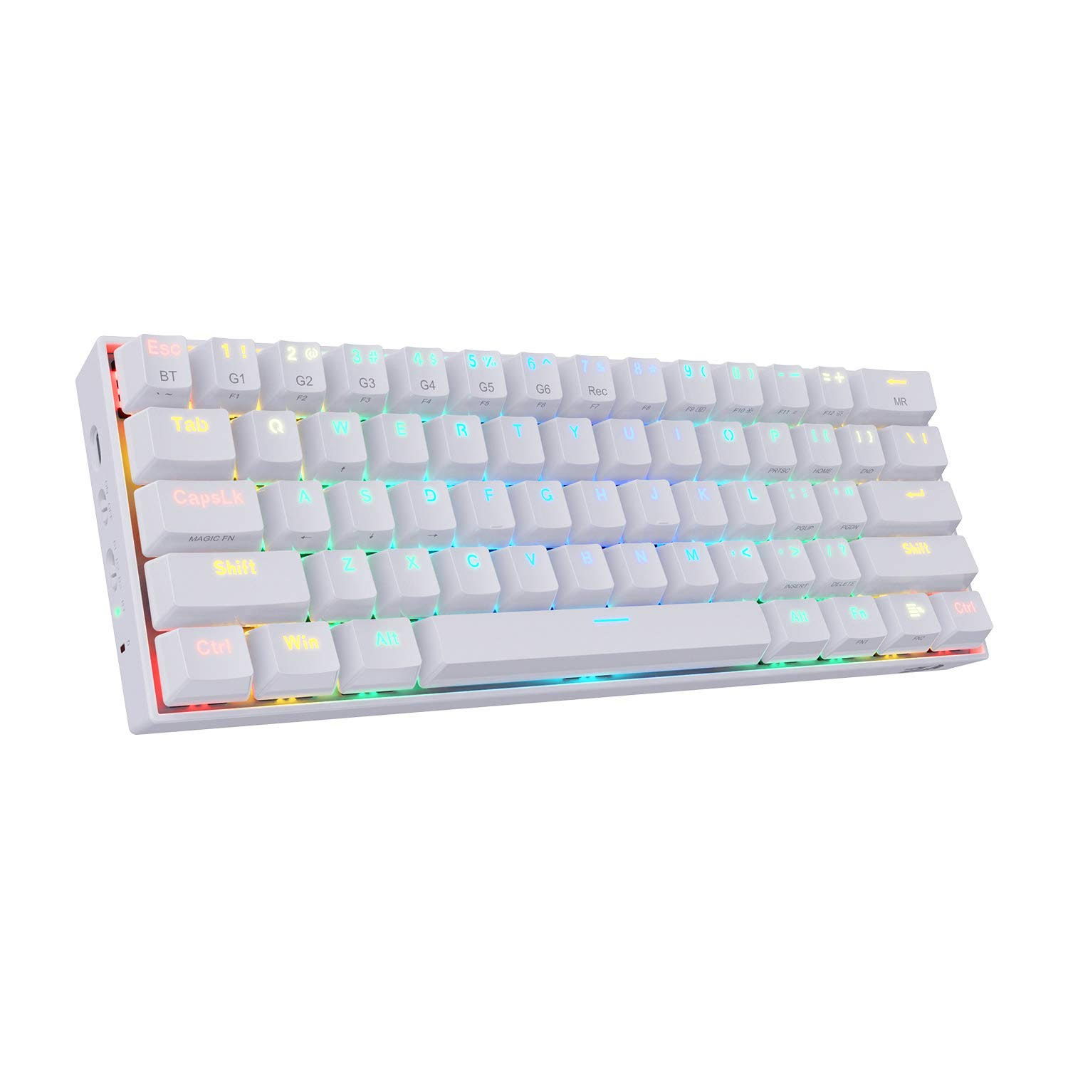 Redragon K530 Draconic 60% White with Quiet-Red Switches | RGB Wireless Mechanical Keyboard