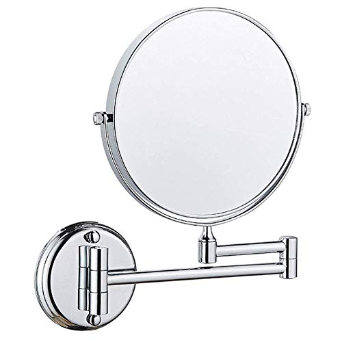 Bathroom Mirror Wall Mounted Makeup Mirror 8-inch Two-Sided Swivel Wall Mounted Mirror Extending Folding Bathroom Shaving Cosmetic Make Up Mirror