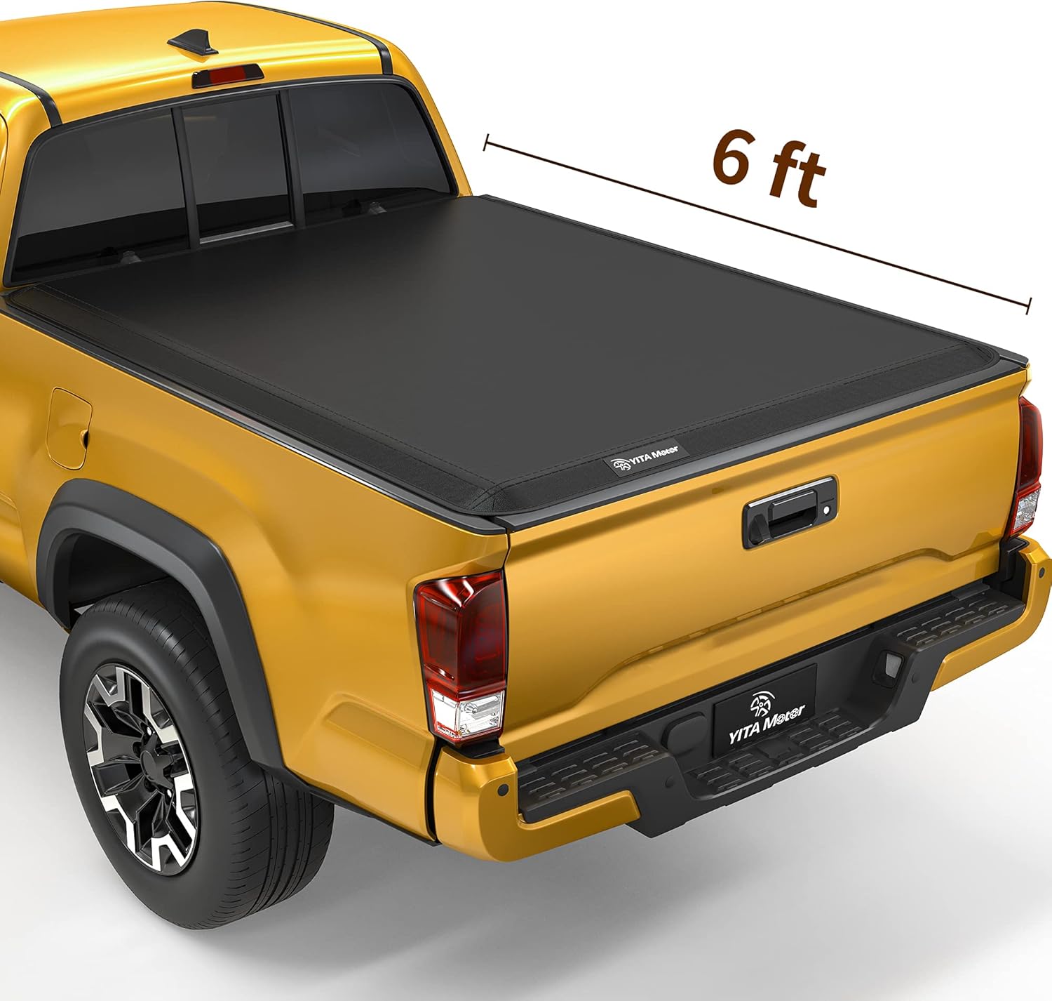 YITAMOTOR Soft Tri Fold Truck Bed Tonneau Cover Compatible with 2016-2022 Toyota Tacoma(Excl. Trail Edition), Fleetside 5 ft Bed with Deck Rail System