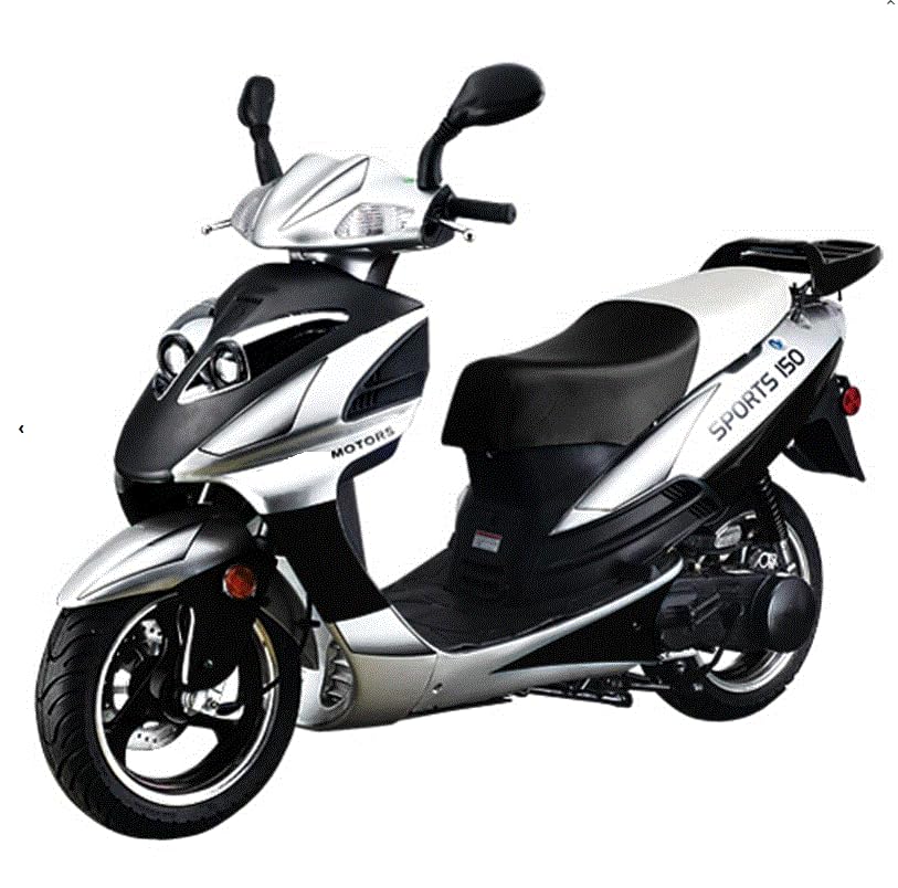 SMART DEALSNOW Brings Brand New 150cc Gas Fully Automatic Street Legal Scooter TaoTao 150cc with Matching Trunk - SPORTY BLACK