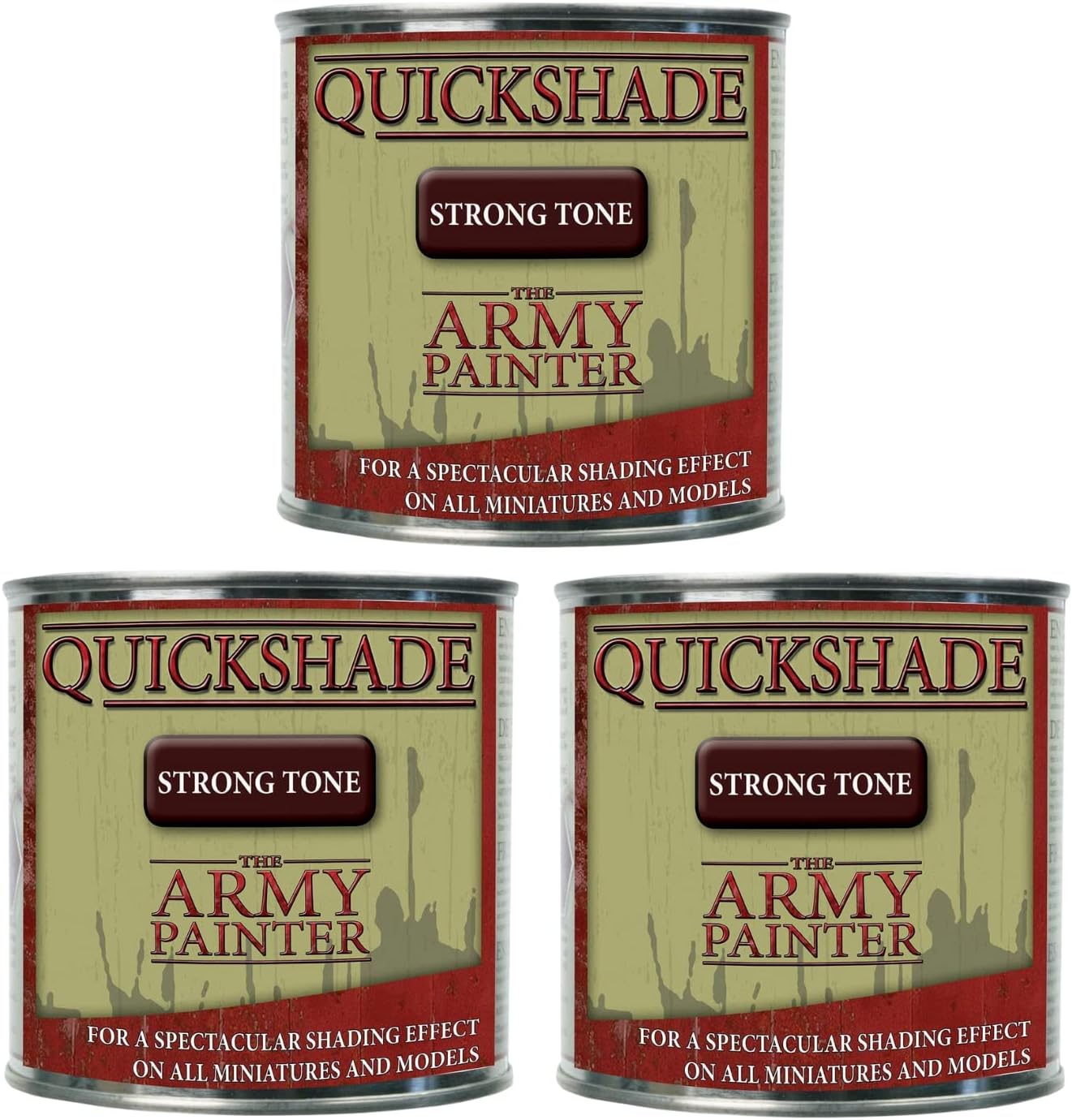 The Army Painter 3pcs Quickshade Varnish Set for Miniature Painting- Strong Tone Model Paint Quickshade- Top Coat Finish Acrylic Varnish for Acrylic