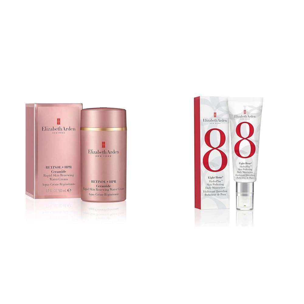 Elizabeth Arden Retinol & HPR Rapid Skin Renewing Water Day & Night Cream + Elizabeth Arden Eight Hour HydraPlay Skin Perfecting Face Moisturizer